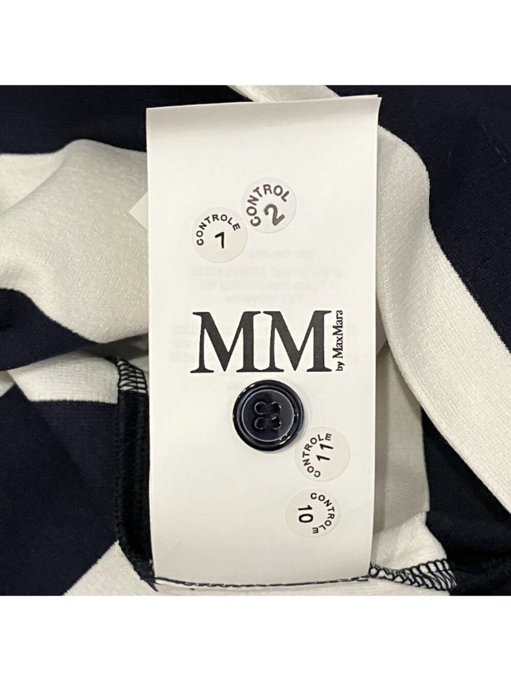 Max Mara MM by Mmlabetaia Border Polo Shirt S Navy White - Picture 7 of 7
